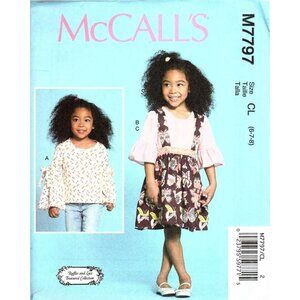 McCall's M7797 Girls 6 to 8 Top and Skirt Uncut Sewing Pattern New